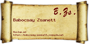 Babocsay Zsanett névjegykártya